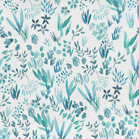 Samples - Saana Printed Cotton Fabric Sample Swatch Teal Voyage Maison