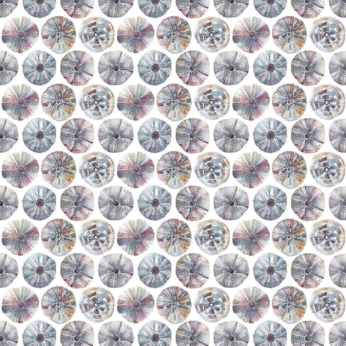 Abstract Purple Fabric - Sea Urchin Printed Cotton Fabric (By The Metre) Abalone Voyage Maison