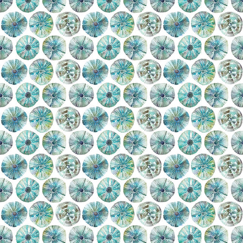 Abstract Blue Fabric - Sea Urchin Printed Cotton Fabric (By The Metre) Kelpie Voyage Maison