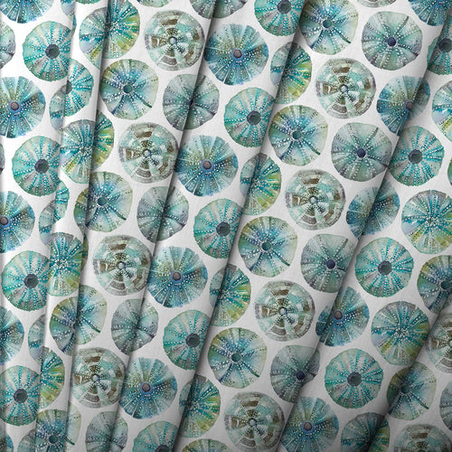 Abstract Blue M2M - Sea Urchin Printed Cotton Made to Measure Roman Blinds Kelpie Voyage Maison