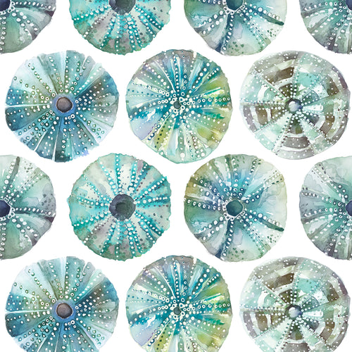 Abstract Blue M2M - Sea Urchin Printed Cotton Made to Measure Roman Blinds Kelpie Voyage Maison