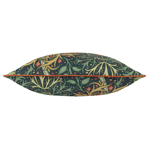 Floral Blue Cushions - Seaweed Printed Outdoor  Polyester Filled Cushion Indigo Morris & Co