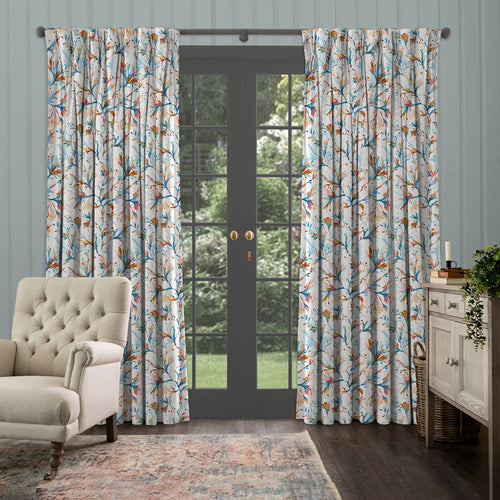 Floral Blue M2M - Seaweed Printed Made to Measure Curtains Cobalt Voyage Maison