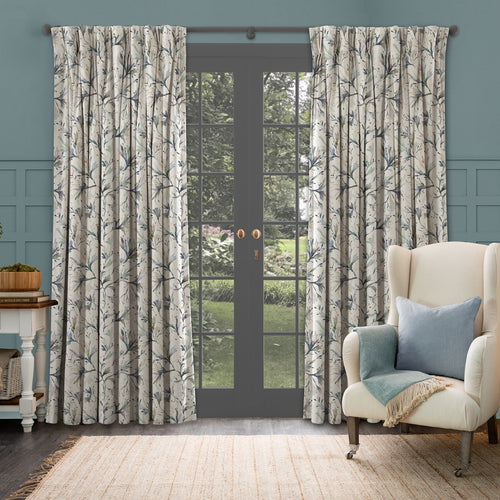 Floral Grey M2M - Seaweed Printed Made to Measure Curtains Slate Voyage Maison