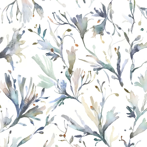 Grey Wallpaper - Seaweed  1.4m Wide Width Wallpaper (By The Metre) Slate Voyage Maison