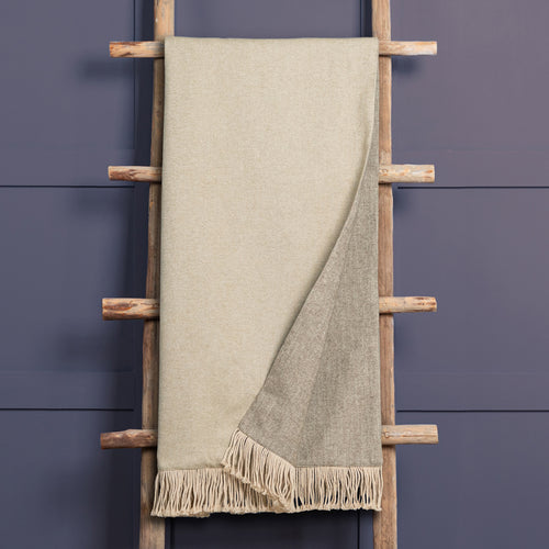 Plain Cream Throws - Selkirk Woven  Throw Cashew Additions