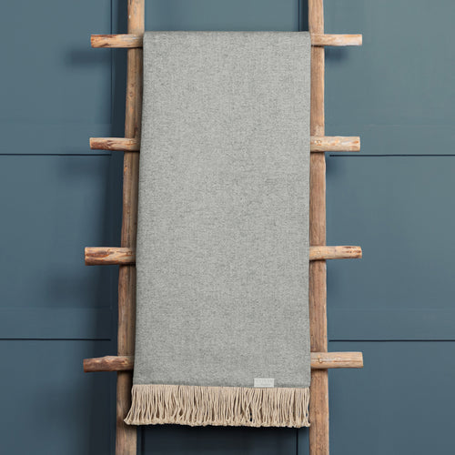 Plain Grey Throws - Selkirk Woven  Throw Ice Voyage Maison