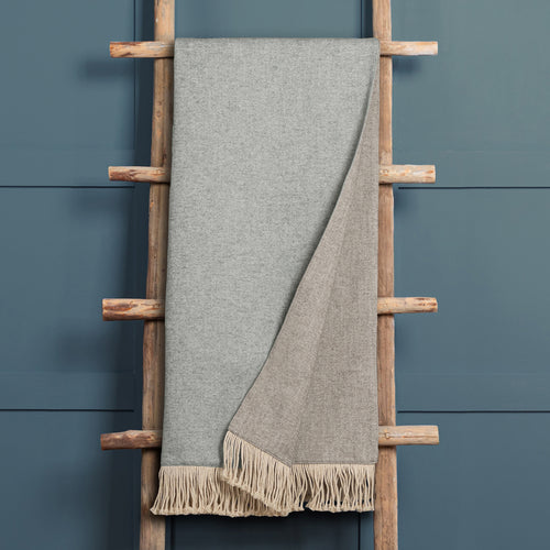 Plain Grey Throws - Selkirk Woven  Throw Ice Voyage Maison