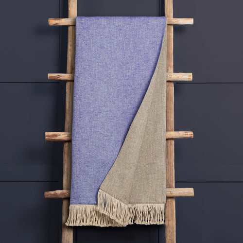 Plain Purple Throws - Selkirk Woven  Throw Violet Voyage Maison