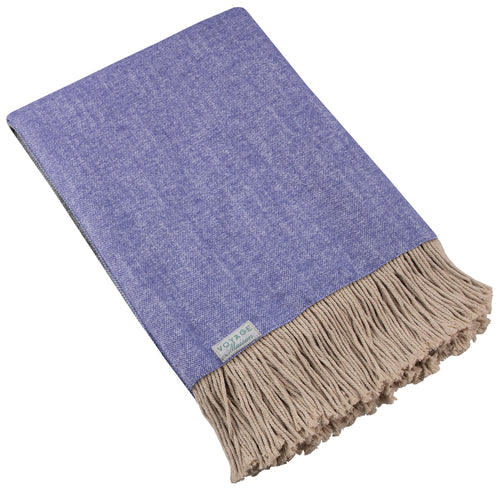 Plain Purple Throws - Selkirk Woven  Throw Violet Voyage Maison