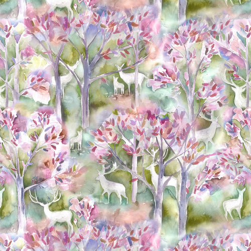 Animal Pink M2M - Seneca Forest Printed Cotton Made to Measure Roman Blinds Spring Voyage Maison