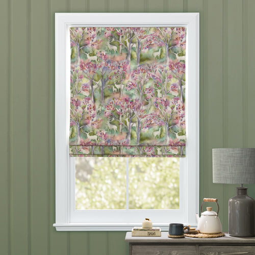 Animal Pink M2M - Seneca Forest Printed Cotton Made to Measure Roman Blinds Spring Voyage Maison