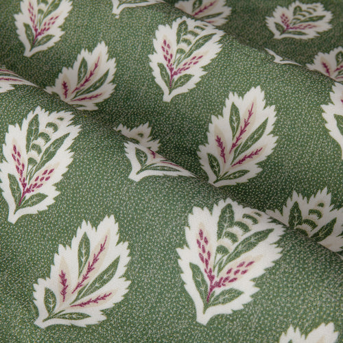 Floral Green Curtains - Sessile Leaf Printed Room Darkening Pencil Pleat Curtains Leaf Sanderson