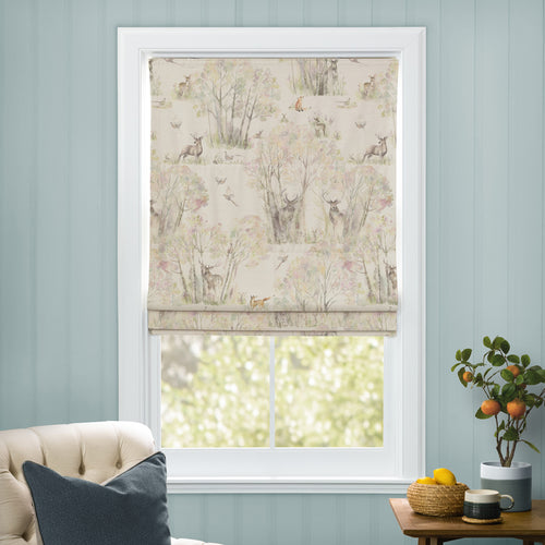 Animal Cream M2M - Sherwood Printed Linen Made to Measure Roman Blinds Natural Voyage Maison