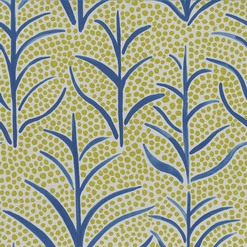 Abstract Yellow Fabric - Simba Print Printed Linen Fabric (By The Metre) Citrus Voyage Maison