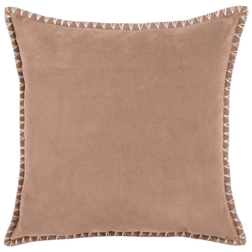 Additions Stitch Embroidered Feather Cushion in Coral