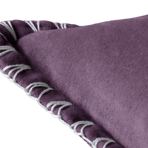 Additions Stitch Embroidered Feather Cushion in Plum