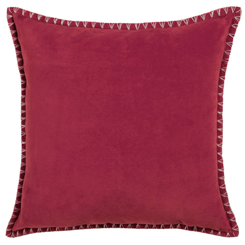 Additions Stitch Embroidered Feather Cushion in Pomegranate