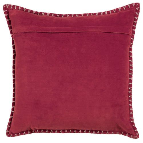 Additions Stitch Embroidered Feather Cushion in Pomegranate