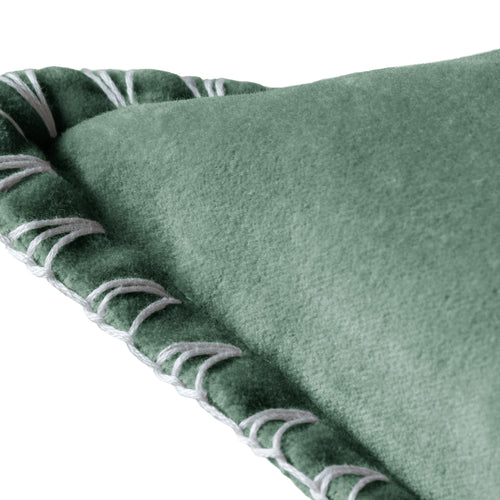 Additions Stitch Embroidered Feather Cushion in Seafoam