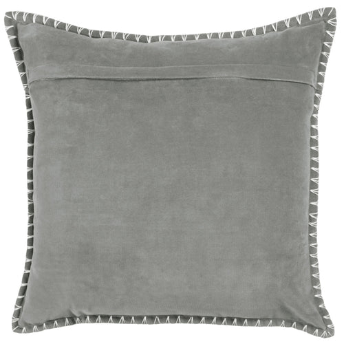Additions Stitch Embroidered Feather Cushion in Steel