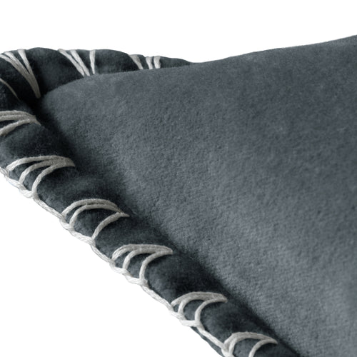 Additions Stitch Embroidered Feather Cushion in Storm