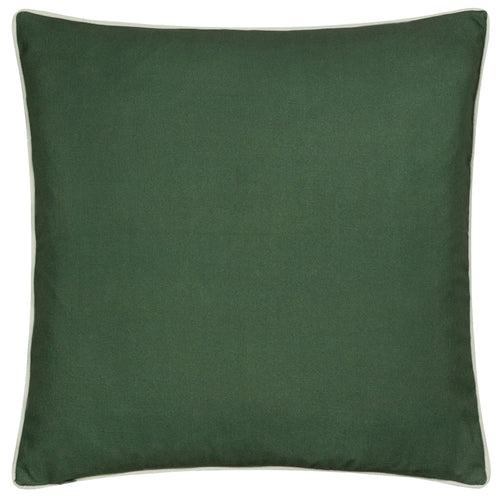 Floral Green Cushions - Strawberry Thief Piped Outdoor Polyester Filled Cushion Forest Green Morris & Co