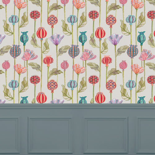 Floral Multi Wallpaper - Sutami  1.4m Wide Width Wallpaper (By The Metre) Carnival Voyage Maison