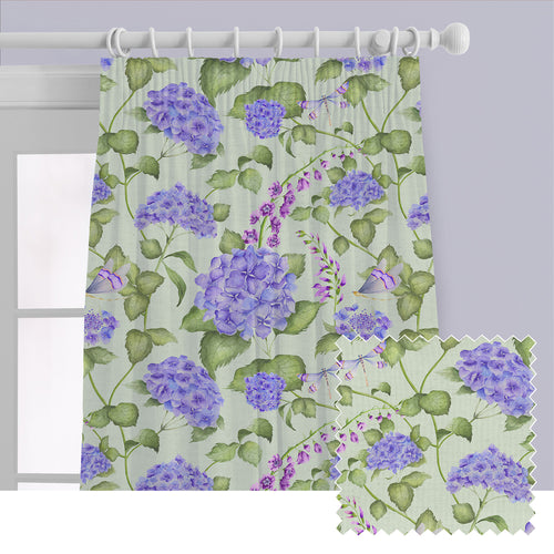 Floral Blue M2M - Sylvana Printed Cotton Made to Measure Curtains Sage Voyage Maison