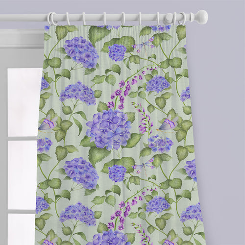 Floral Blue M2M - Sylvana Printed Cotton Made to Measure Curtains Sage Voyage Maison
