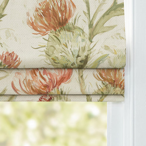 Floral Orange M2M - Thistle Glen Printed Linen Made to Measure Roman Blinds Autumn Voyage Maison