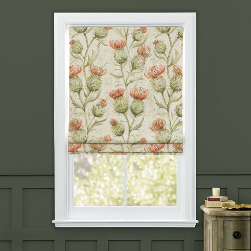 Floral Orange M2M - Thistle Glen Printed Linen Made to Measure Roman Blinds Autumn Voyage Maison