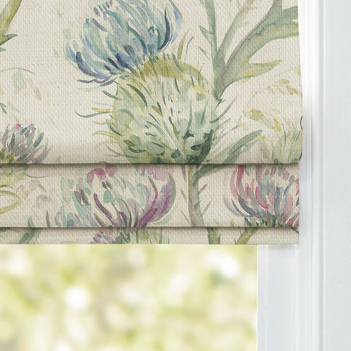 Floral Purple M2M - Thistle Glen Printed Linen Made to Measure Roman Blinds Spring Voyage Maison