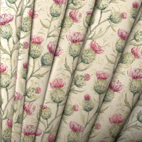 Floral Pink M2M - Thistle Glen Printed Linen Made to Measure Roman Blinds Summer Voyage Maison
