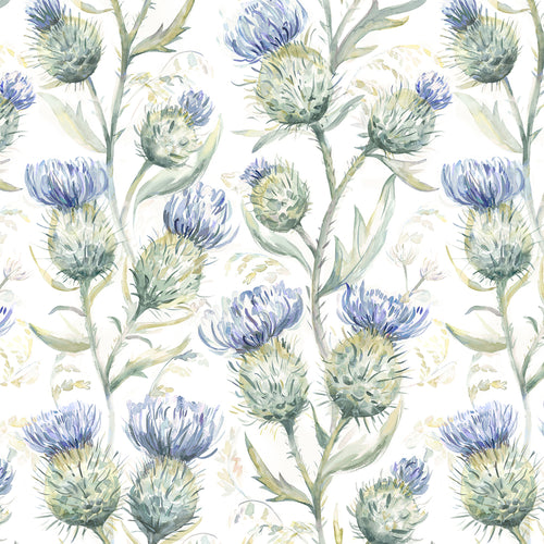 Floral Blue M2M - Thistle Glen Printed Linen Made to Measure Roman Blinds Winter Voyage Maison