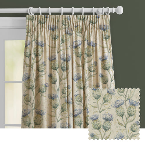 Floral Blue M2M - Thistle Glen Printed Made to Measure Curtains Winter Voyage Maison