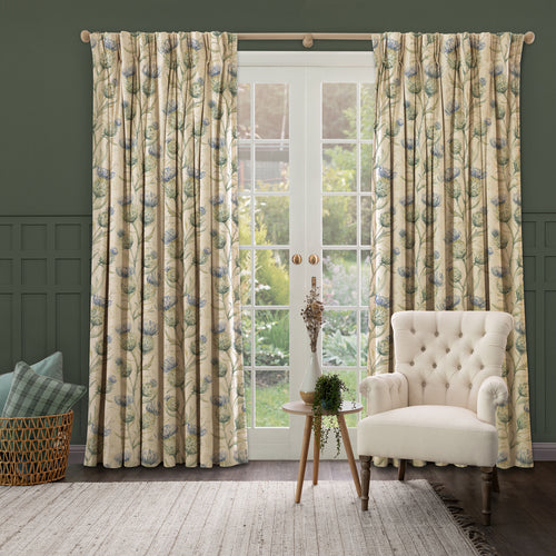 Floral Blue M2M - Thistle Glen Printed Made to Measure Curtains Winter Voyage Maison