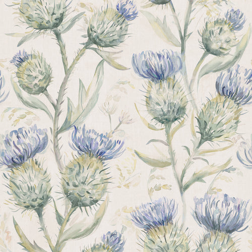 Floral Blue Wallpaper - Thistle Glen  1.4m Wide Width Wallpaper (By The Metre) Winter Voyage Maison