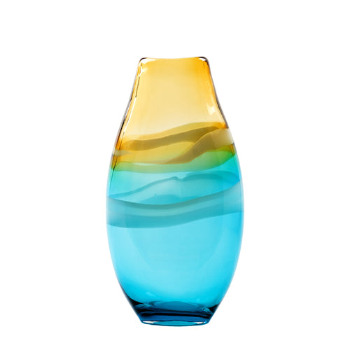  Blue Glassware - Thorin Hand-Blown Vase Aqua Voyage Maison