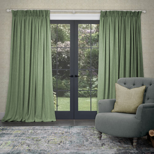 Plain Green Fabric - Tivoli Plain Woven Fabric (By The Metre) Pistachio Voyage Maison