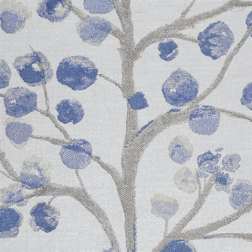 Abstract Blue Fabric - Topola Woven Jacquard Fabric (By The Metre) Bluebell Voyage Maison