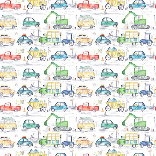  Multi Wallpaper - Trafficjam  1.4m Wide Width Wallpaper (By The Metre) Primary Voyage Maison