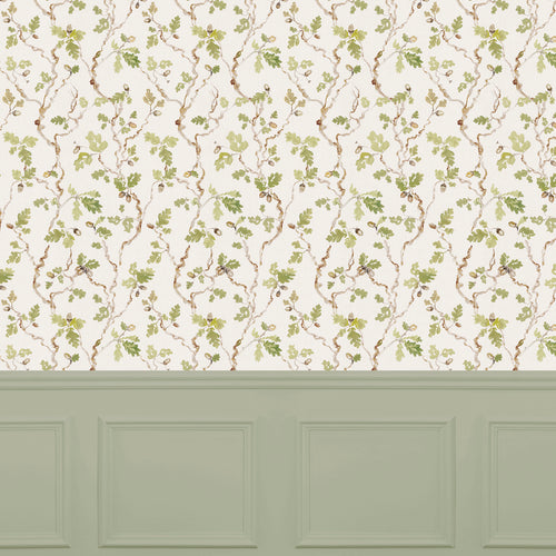  Green Wallpaper - Trailing  1.4m Wide Width Wallpaper (By The Metre) Linen Voyage Maison