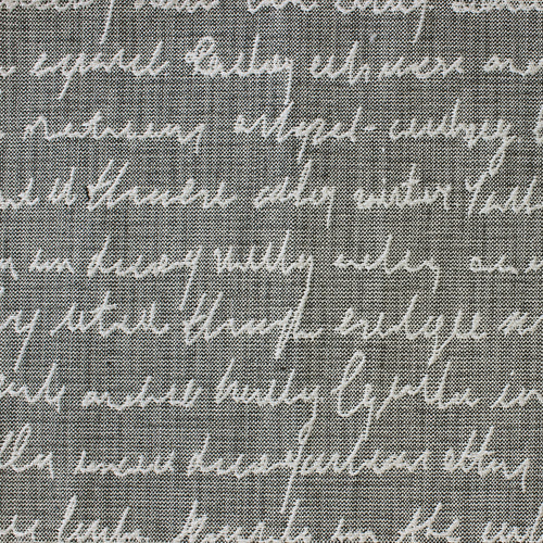  Grey Fabric - Typographera Woven Jacquard Fabric (By The Metre) Charcoal Voyage Maison