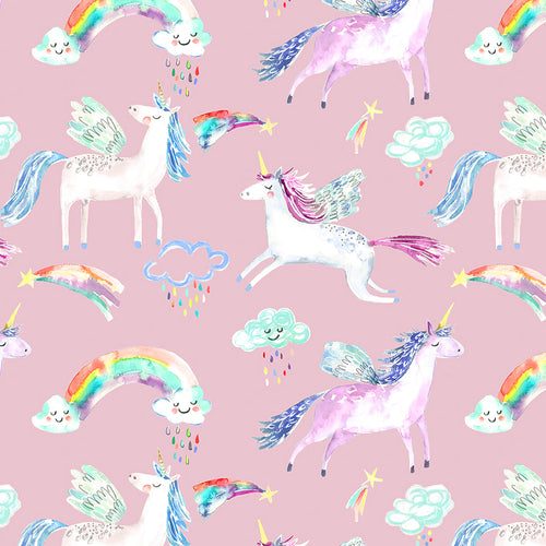 Animal Pink M2M - Unicorn Dance Printed Made to Measure Curtains Blossom Voyage Maison