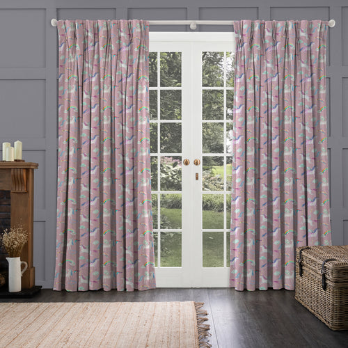 Animal Pink M2M - Unicorn Dance Printed Made to Measure Curtains Blossom Voyage Maison