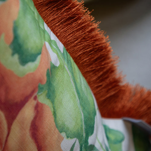 Floral Red Cushions - Valeria  Printed Ruched Cushion Cover Scarlet Voyage Maison