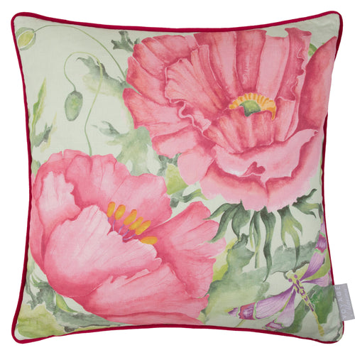 Floral Green Cushions - Valeria Printed Piped Cushion Cover Sage Voyage Maison