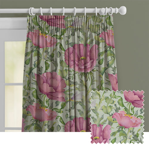Floral Pink M2M - Valeria Printed Cotton Made to Measure Curtains Sage Voyage Maison