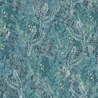 Samples - Valetta Printed Cotton Fabric Sample Swatch Teal Voyage Maison